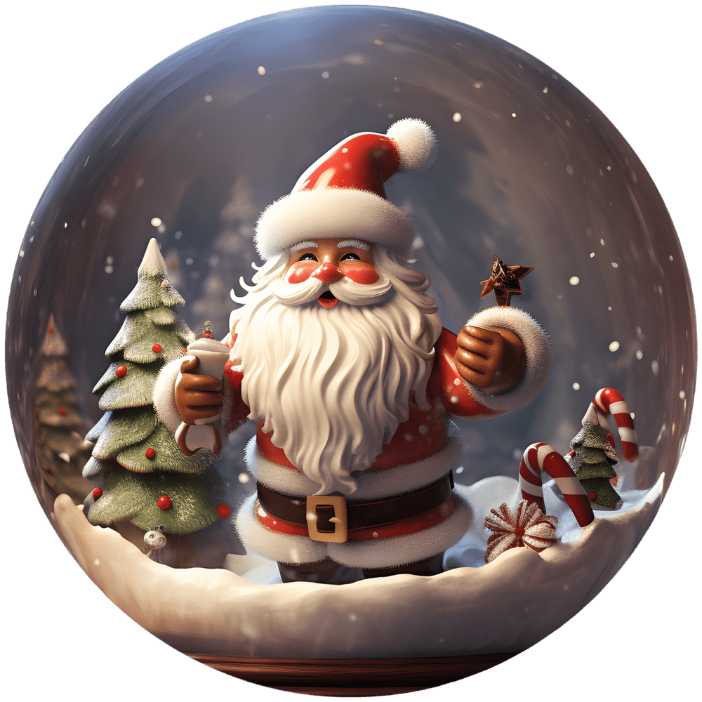 Santa Series Snow Globe edition Jolly Santa Claus Snow Globe Acrylic Christmas Ornament - Whimsical Shoppe