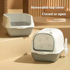 Large Enclosed Cat Litter Box