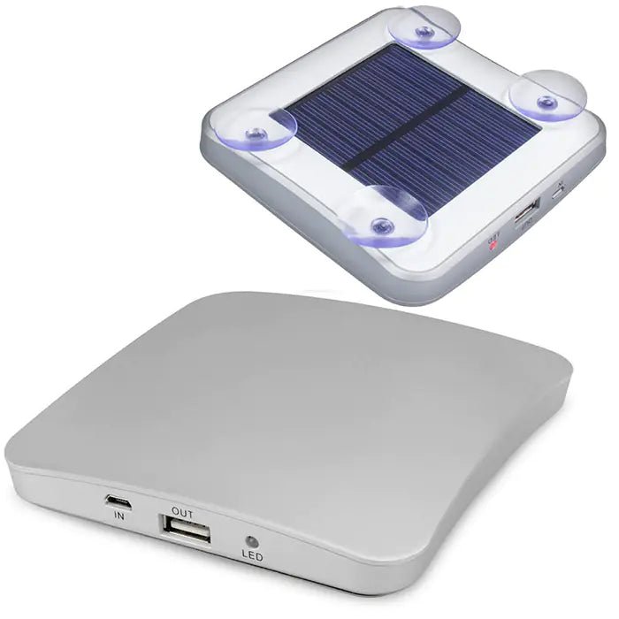 Solar - Powered Suction Cup Portable Charger (5200mAh) – Windowed Power Bank with USB Output - Whimsical Shoppe