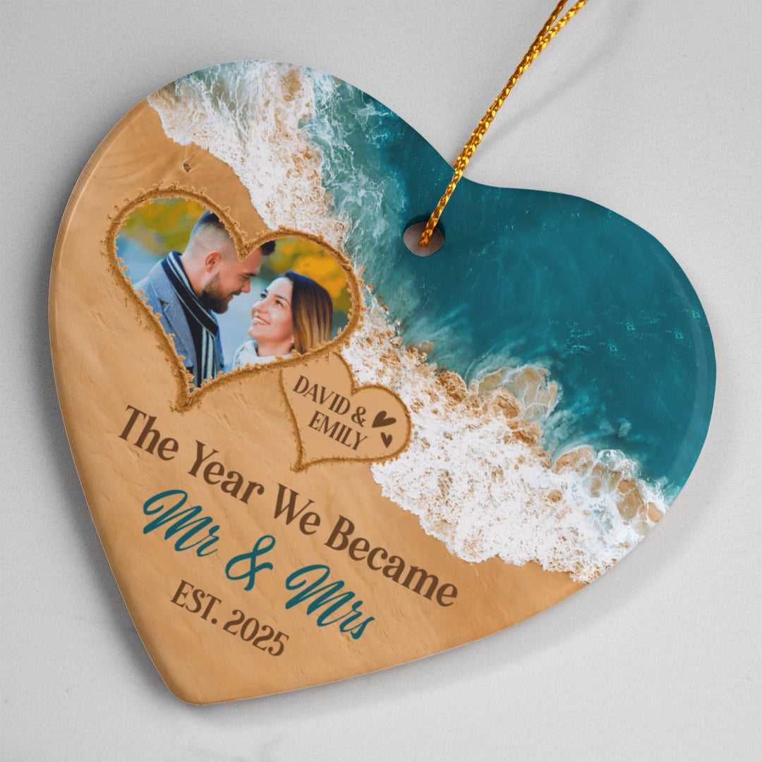 The Year We Became - Personalized Ceramic Heart Ornament - Whimsical Shoppe