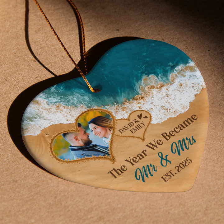 The Year We Became - Personalized Ceramic Heart Ornament - Whimsical Shoppe