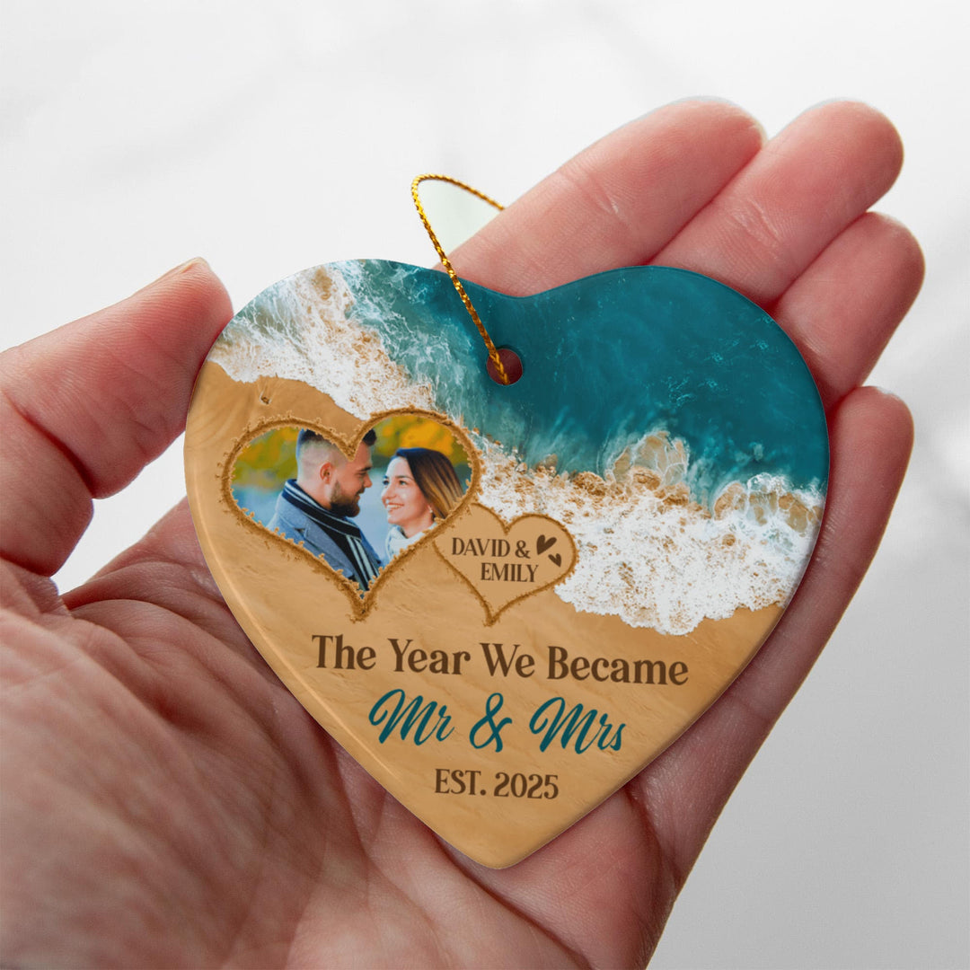 The Year We Became - Personalized Ceramic Heart Ornament - Whimsical Shoppe