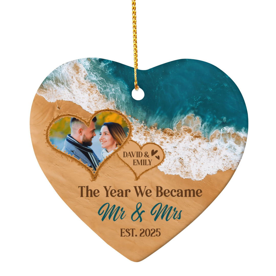 The Year We Became - Personalized Ceramic Heart Ornament - Whimsical Shoppe