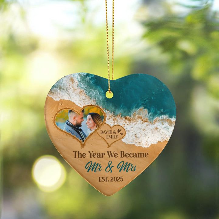 The Year We Became - Personalized Ceramic Heart Ornament - Whimsical Shoppe