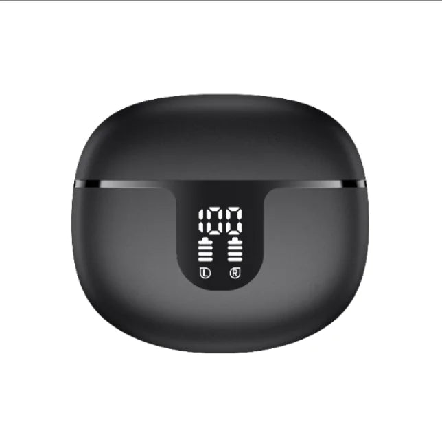 True Wireless Earbuds – 60H Playback, LED Power Display, Bluetooth 5.3, IPX5 (Black/White) - Whimsical Shoppe