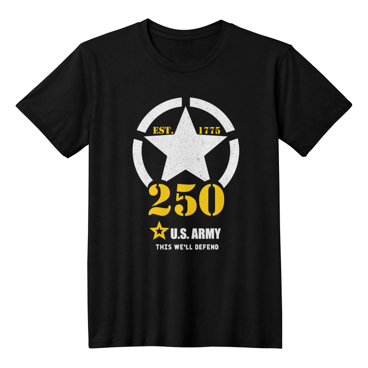 U.S. Army 250th Anniversary T-Shirt - This We'll Defend (Est 1775) - Whimsical Shoppe