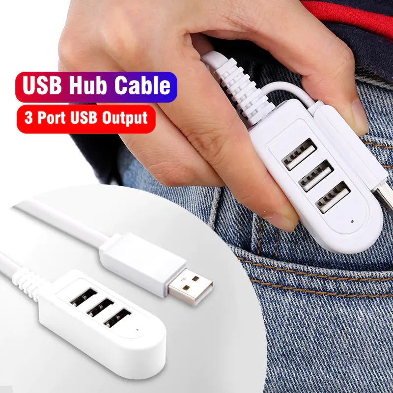 USB 3.0 Multifunctional Expansion Hub & Dock – Multi - Port Splitter (25 cm / 1.2 m, White) - Whimsical Shoppe