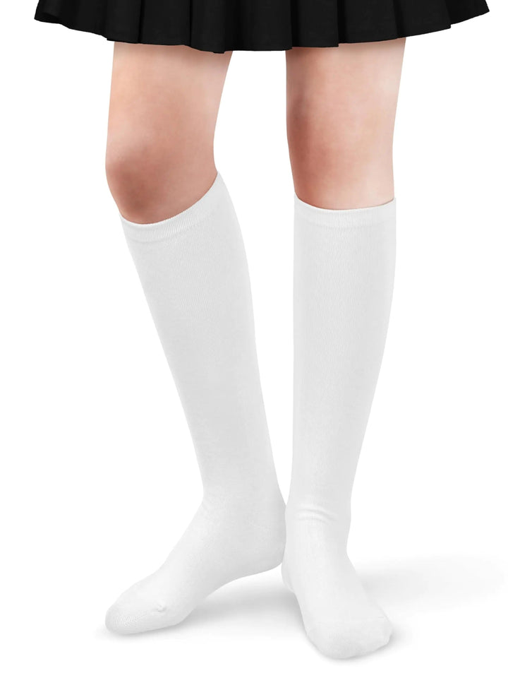 White Knee High Cotton Tube Socks for Women & Girls - Whimsical Shoppe