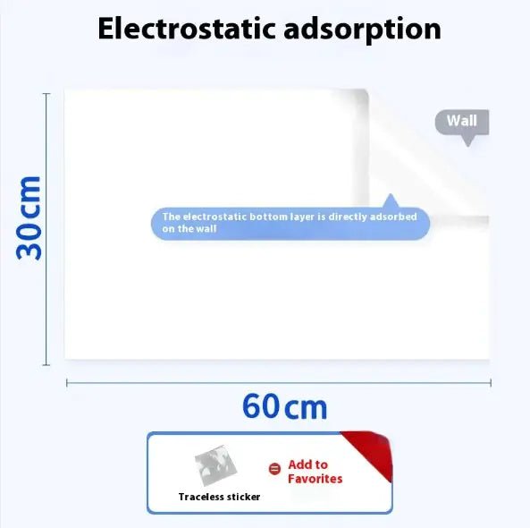 Whiteboard Wall Sticker – Electrostatic Adhesion Dry - Erase Sheet (PVC, No - Residue, Trim - to - Fit) - Whimsical Shoppe