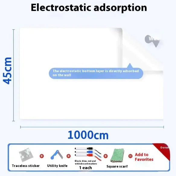 Whiteboard Wall Sticker – Electrostatic Adhesion Dry - Erase Sheet (PVC, No - Residue, Trim - to - Fit) - Whimsical Shoppe
