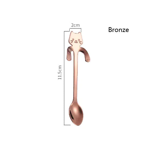 Cat Stainless Steel Teaspoons
