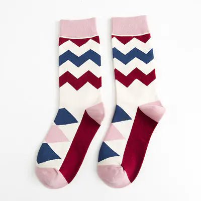 Women's Black & White Striped Cotton Tube Socks - Whimsical Shoppe