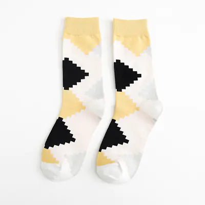 Women's Black & White Striped Cotton Tube Socks - Whimsical Shoppe