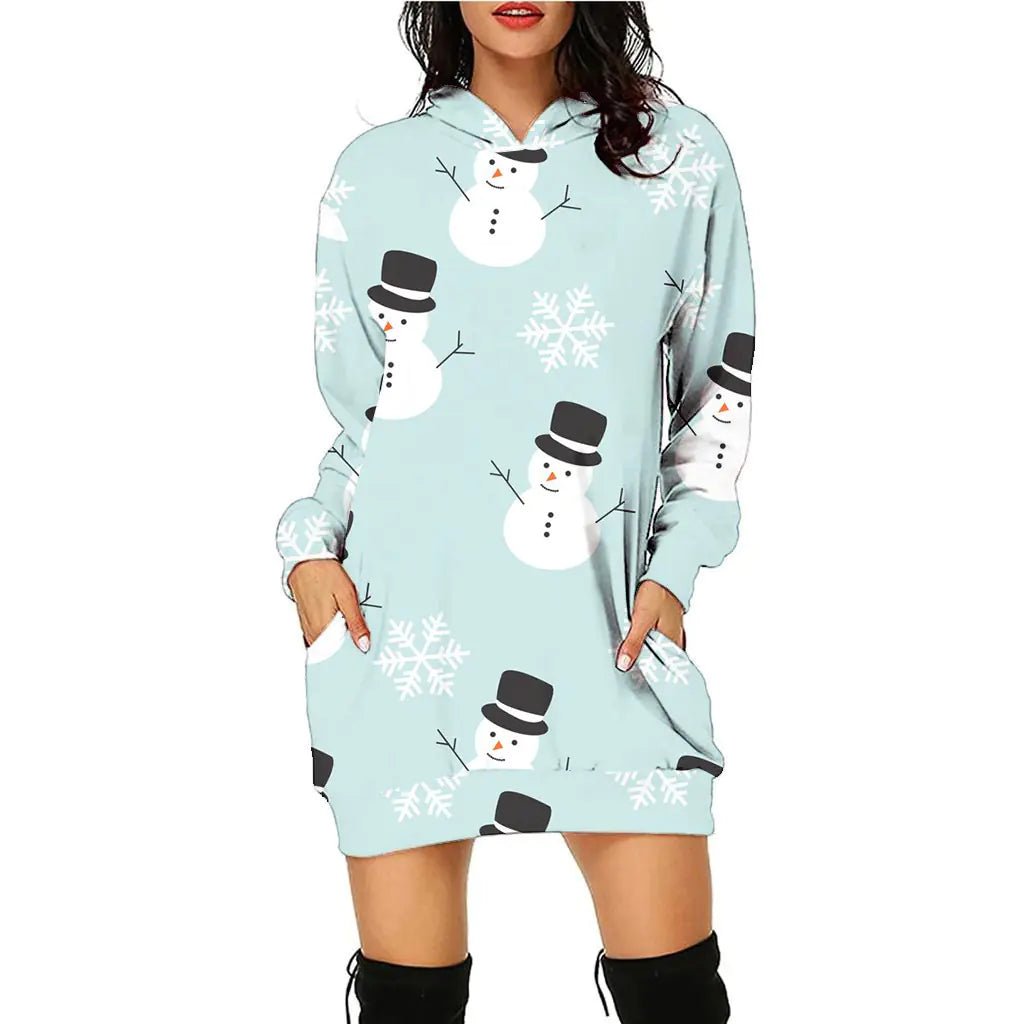 Women's Casual Christmas Sweater Dress - 3D Print Pullover (S - 2XL) - Whimsical Shoppe
