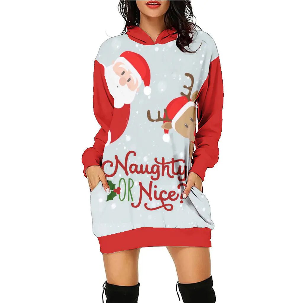 Women's Casual Christmas Sweater Dress - 3D Print Pullover (S - 2XL) - Whimsical Shoppe
