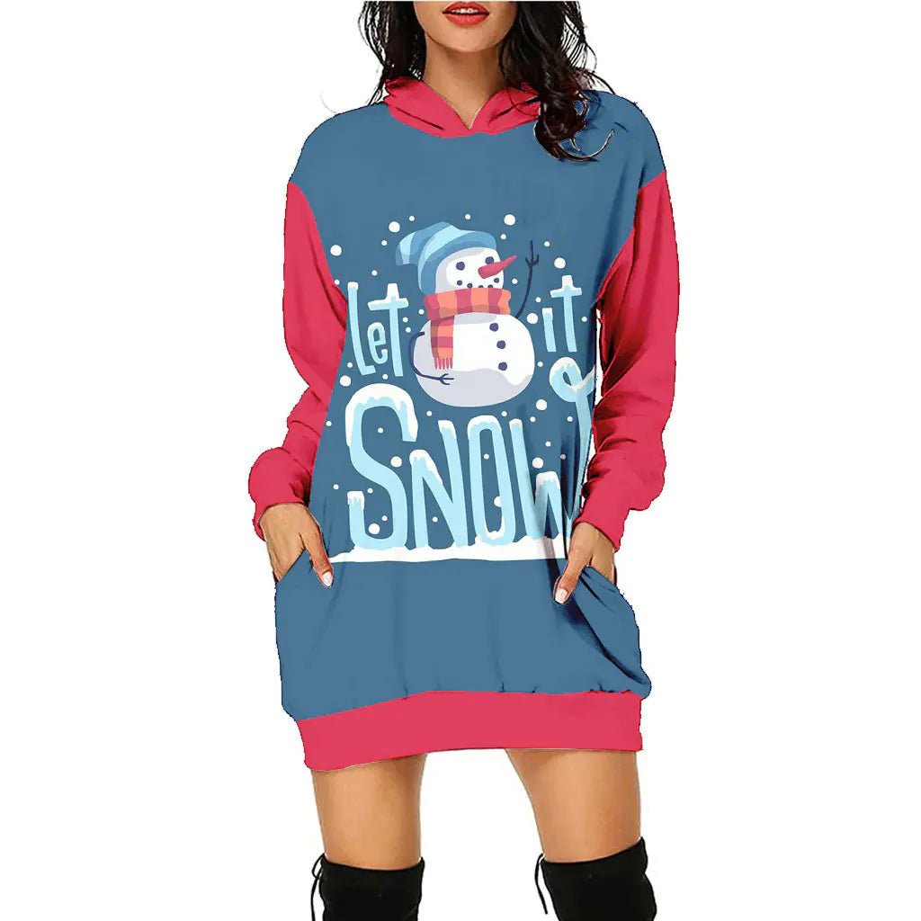 Women's Casual Christmas Sweater Dress - 3D Print Pullover (S - 2XL) - Whimsical Shoppe
