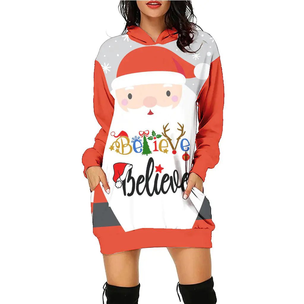 Women's Casual Christmas Sweater Dress - 3D Print Pullover (S - 2XL) - Whimsical Shoppe