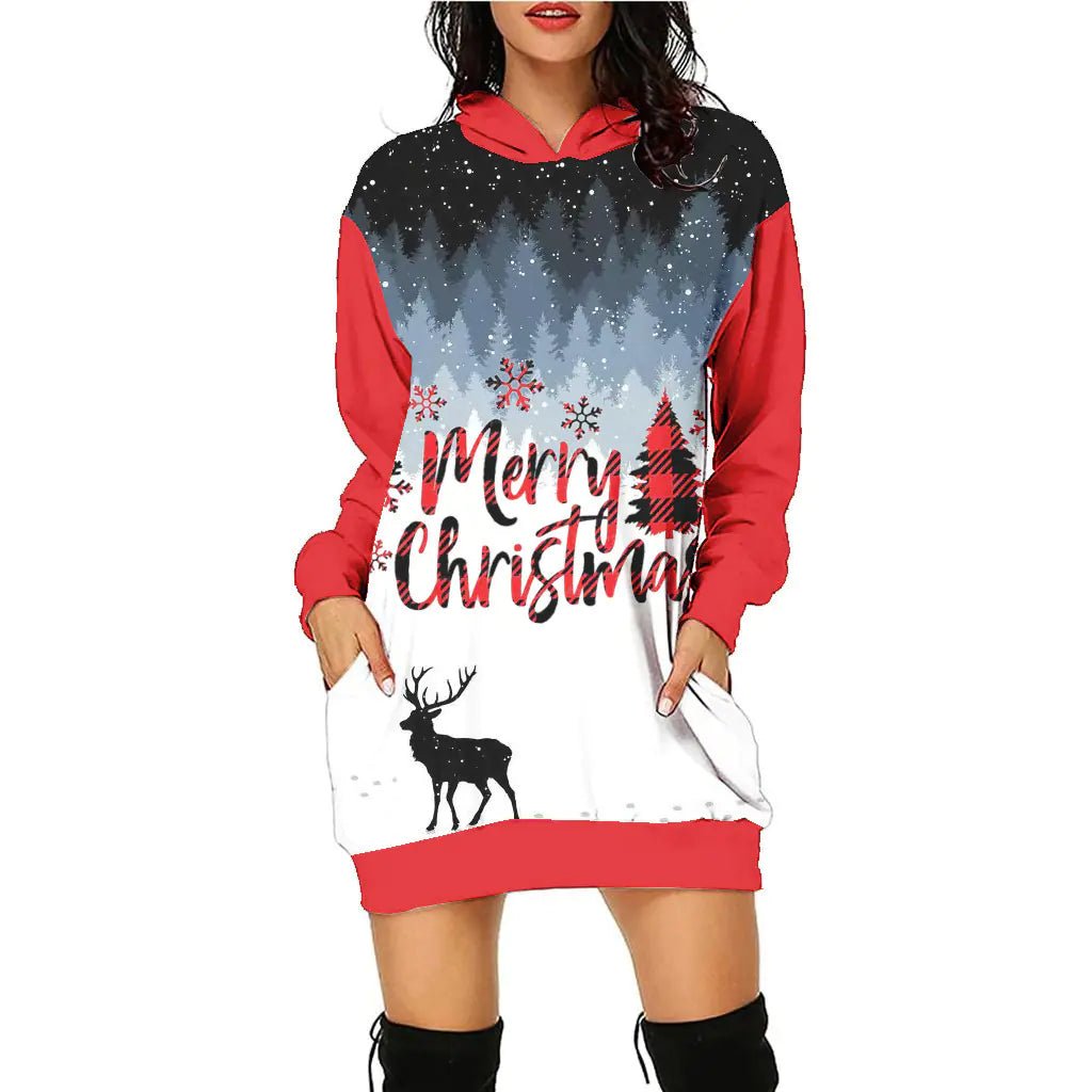 Women's Casual Christmas Sweater Dress - 3D Print Pullover (S - 2XL) - Whimsical Shoppe