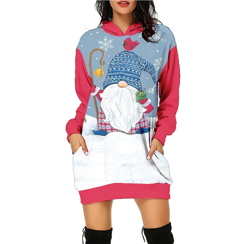 Women's Casual Christmas Sweater Dress - 3D Print Pullover (S - 2XL) - Whimsical Shoppe