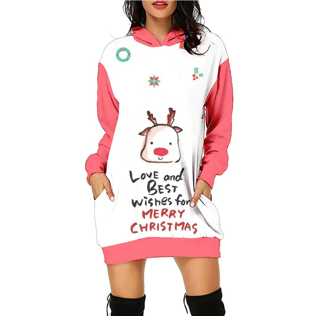 Women's Casual Christmas Sweater Dress - 3D Print Pullover (S - 2XL) - Whimsical Shoppe