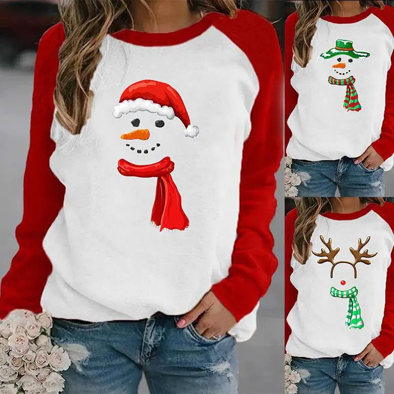 Women's Christmas Casual Printed Sweater - Lycra Cotton Blend - Whimsical Shoppe