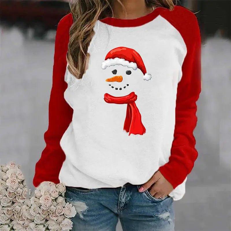 Women's Christmas Casual Printed Sweater - Lycra Cotton Blend - Whimsical Shoppe