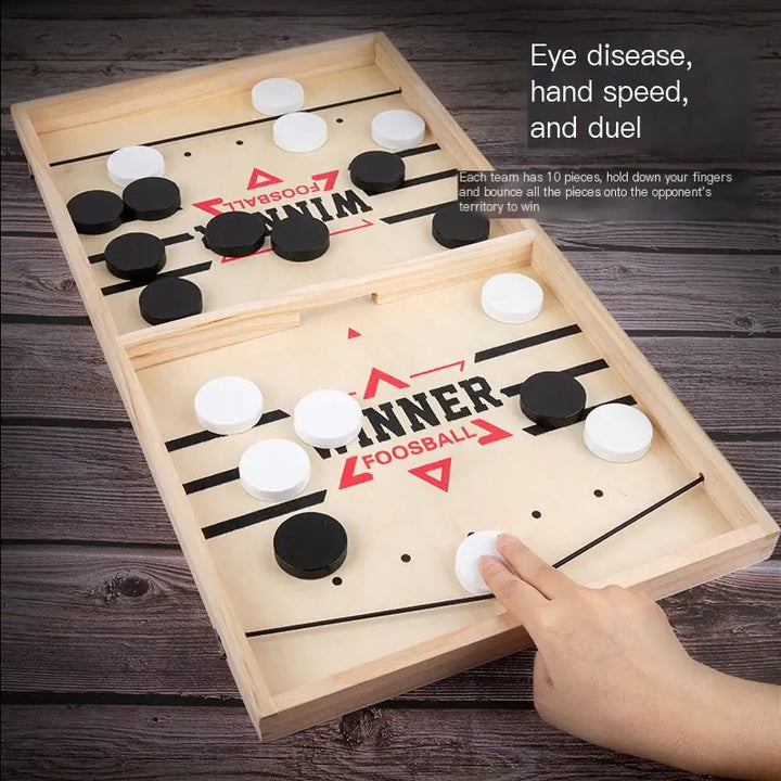 Wooden Interactive Parent - Child Game Board – Family Strategy Game, Foldable Travel Set (3 Sizes) - Whimsical Shoppe