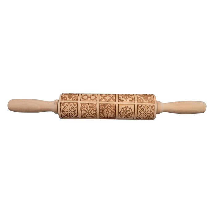 Wooden Rolling Pin - Christmas Reindeer & Snowflake Print (26 Designs) - Whimsical Shoppe