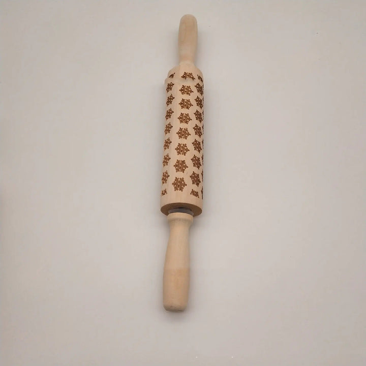 Wooden Rolling Pin - Christmas Reindeer & Snowflake Print (26 Designs) - Whimsical Shoppe