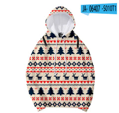 Detachable Hooded Christmas Sweater - Loose Fit 3D Print (XXS-4XL)