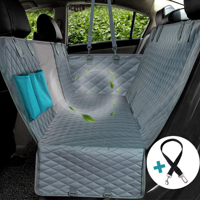 Dog Car Seat Cover, Waterproof Pet Mat w/ visible mesh window